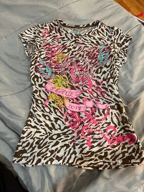 Y2k Animal print Baby Tee